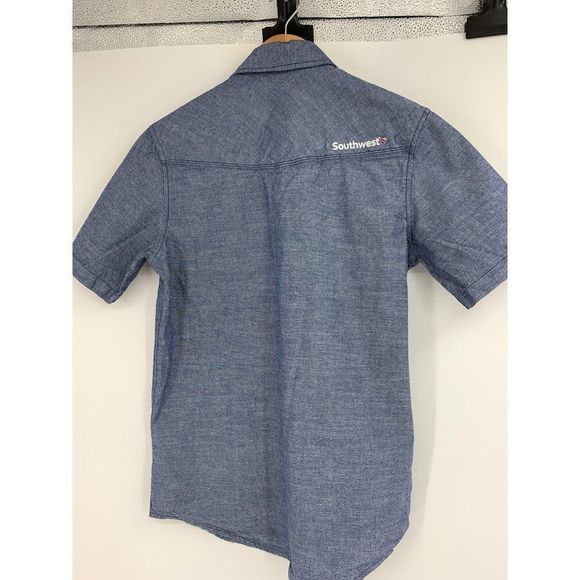 Mens Burnside Button Shirt Short Sleeve Chenile Southwest Logo Medium 0997 - Picture 5 of 6